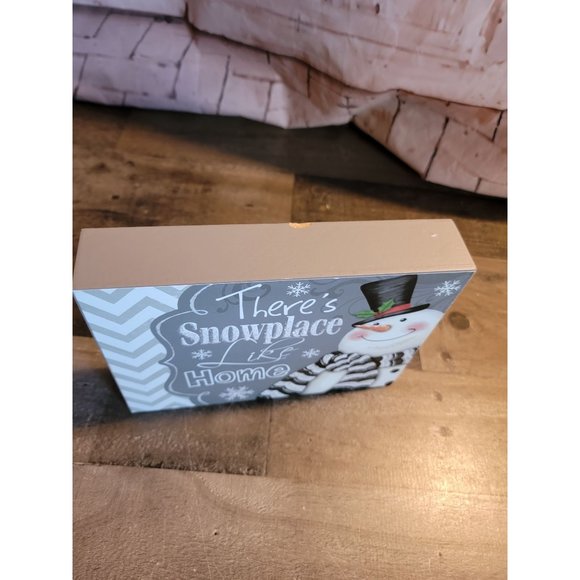 There's Snowplace like Home snowman xmas wooden sign decor Mistletoe snowflake - Picture 3 of 5